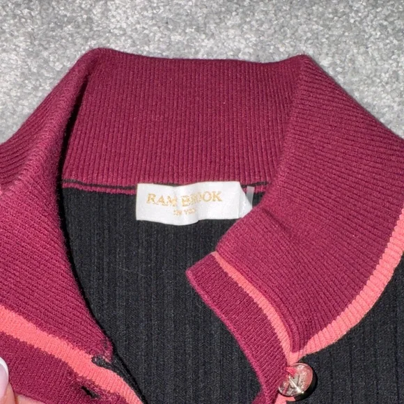 Ramy Brook Black and Maroon Sweater and Sleeveless Dress Set